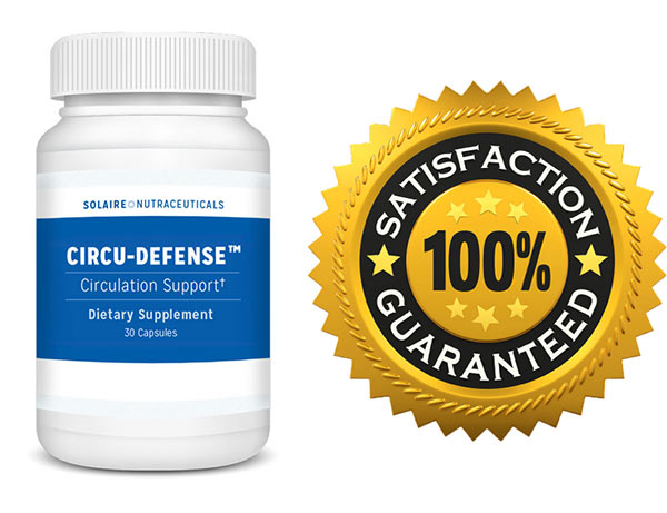 Circu-Defense Bottle with 100% satisfaction guarantee logo
